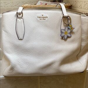 🧚Kate Spade Ivory Leather Satchel with Tinkerbell Charm